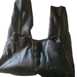 Black 100% Leather Pants